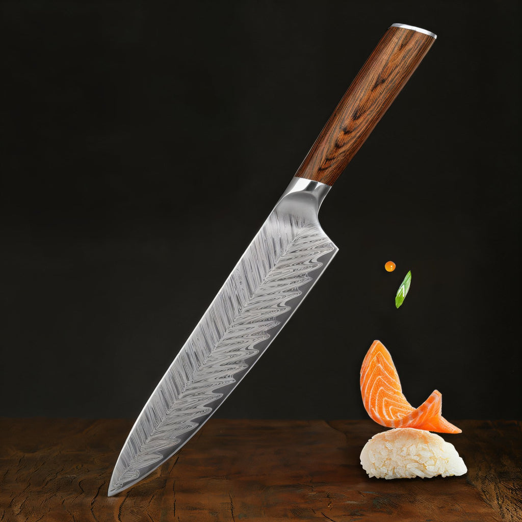 Damascus Pattern Kitchen Knife - product photo 1