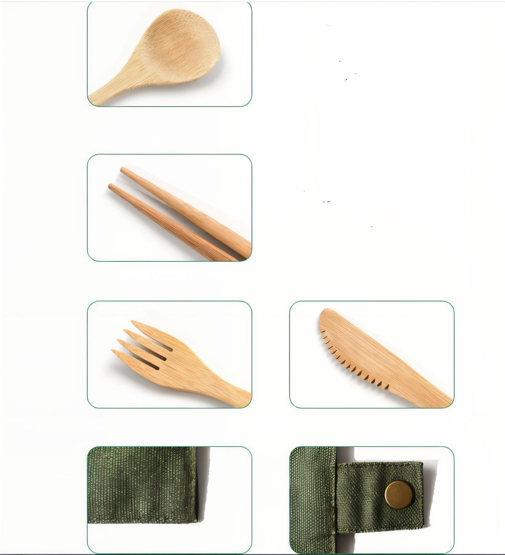 Bamboo Travel Cutlery Set - product photo 2